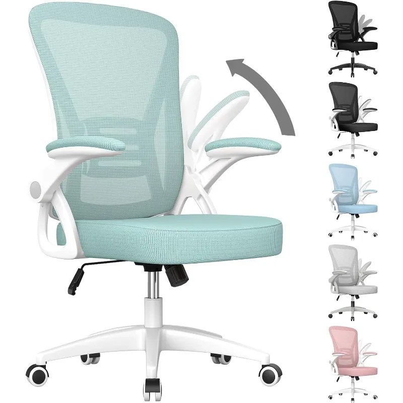 Ergonomic Office Chair, Mid Back Desk Chair with Adjustable Height, Swivel Chair with Flip-Up Arms and Lumbar Support
Ergonomic Office Chair, Mid Back Desk Chair with Adjustable Height, Swivel Chair with Flip-Up Arms and Lumbar Support