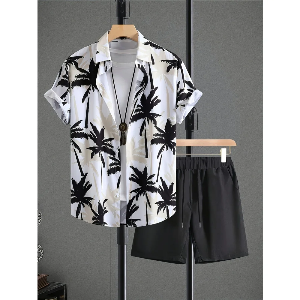 Men's Short-Sleeve Shirt Ocean Palm Tree Print Vacation Style Shirt Hawaiian Shirt Set Men Fashion Oversized Shirt Shorts Set
Men's Short-Sleeve Shirt Ocean Palm Tree Print Vacation Style Shirt Hawaiian Shirt Set Men Fashion Oversized Shirt Shorts Set