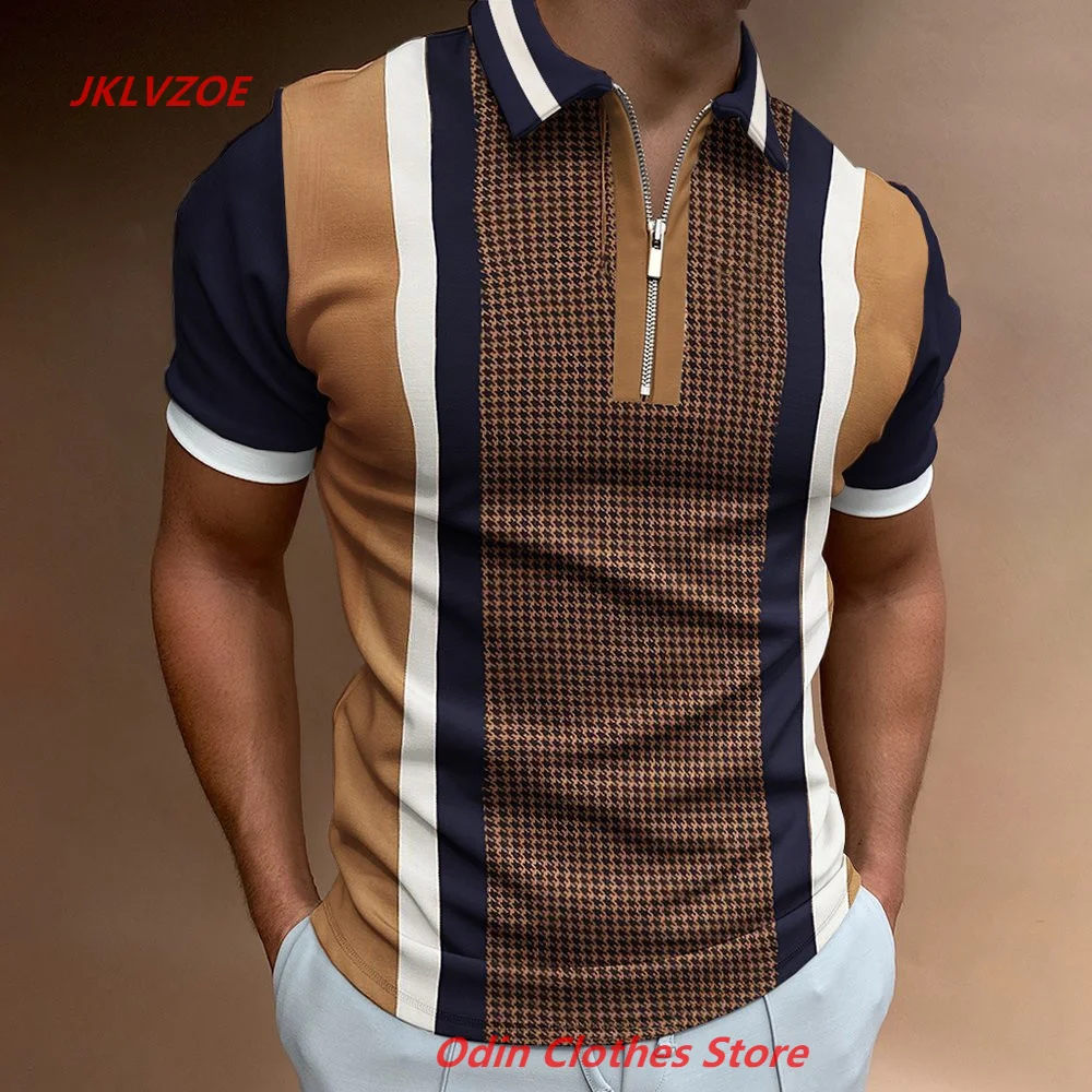Men Streetwear Luxury Fashion Casual Short Sleeve T-Shirt Men Polos Tops Summer Men's Zipper Polo Shirt Striped Polo Shirts Tees
Men Streetwear Luxury Fashion Casual Short Sleeve T-Shirt Men Polos Tops Summer Men's Zipper Polo Shirt Striped Polo Shirts Tees