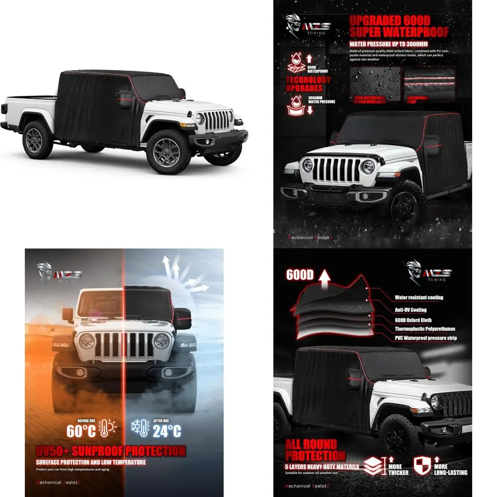 Водонепроницаемый 4-дверный чехол для кабины Jeep Gladiator 600D 2020-2025 с застежкой-молнией и 6 крючками для защиты на открытом воздухе
Водонепроницаемый 4-дверный чехол для кабины Jeep Gladiator 600D 2020-2025 с застежкой-молнией и 6 крючками для защиты на открытом воздухе