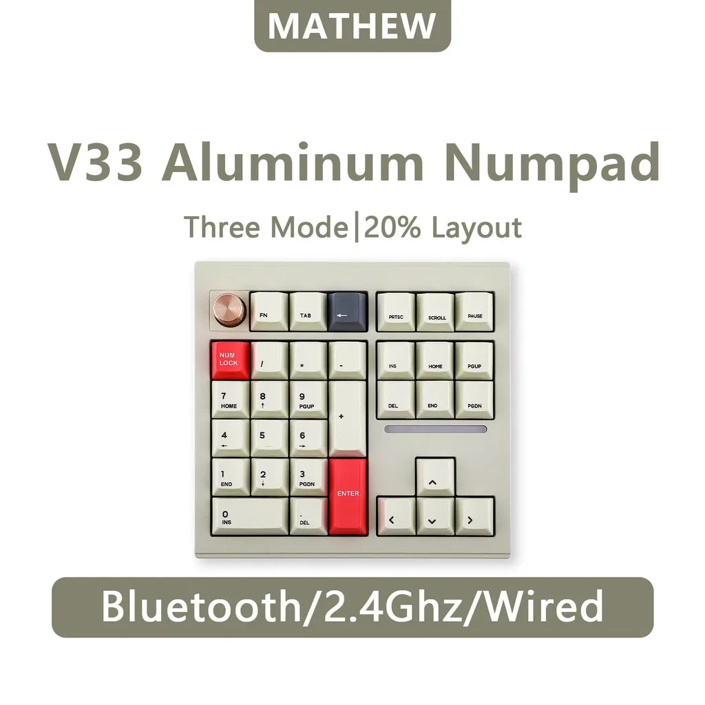 CIDOO V33 Numpad Aluminum Gamer Keyboard 3mode Mechanical Keyboard VIA Support with Knob Keypad South Facing Light for Gaming
CIDOO V33 Numpad Aluminum Gamer Keyboard 3mode Mechanical Keyboard VIA Support with Knob Keypad South Facing Light for Gaming