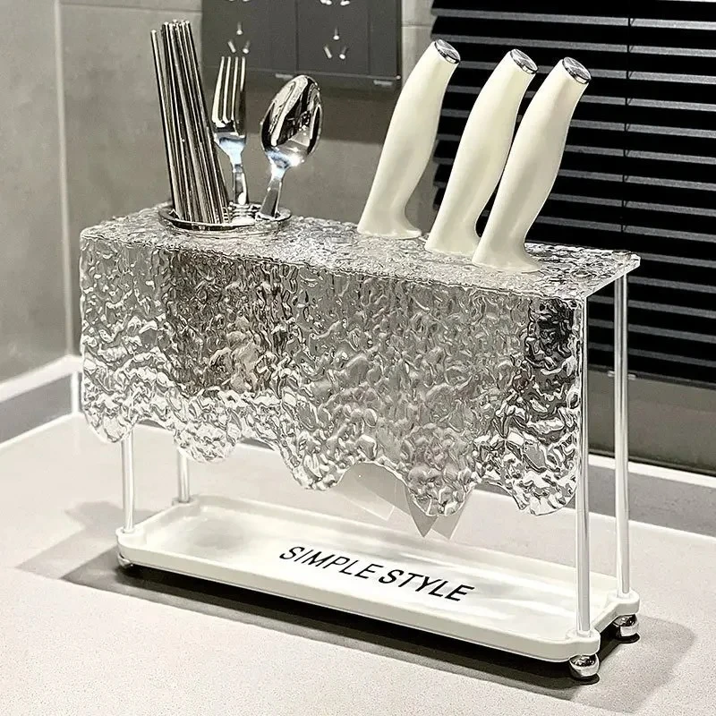 Multifunctional Glass Storage Rack Kitchen Tableware Knife Storage Rack Chopstick Tube Creative Home Decoration Storage Tool
Multifunctional Glass Storage Rack Kitchen Tableware Knife Storage Rack Chopstick Tube Creative Home Decoration Storage Tool