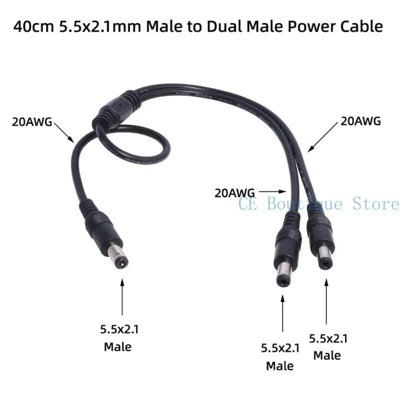 652F Splitter Cable, 5,5x2,1 мм от 1 мужского до 2 мужского пола удлинения шнура питания
652F Splitter Cable, 5,5x2,1 мм от 1 мужского до 2 мужского пола удлинения шнура питания