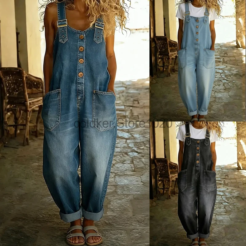 Women Casual Sleeveless Hollow Out Wide Leg Denim Denim Jumpsuit Summer Fashion Harajuku All-match High Waist Playsuits Overalls
Women Casual Sleeveless Hollow Out Wide Leg Denim Denim Jumpsuit Summer Fashion Harajuku All-match High Waist Playsuits Overalls