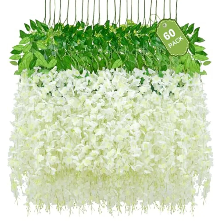 60 Pack Wisteria Hanging Flowers, Fake Hanging Flowers for Decoration, Artificial Hanging Flowers, Vines for Bedroom, Flower Ga
60 Pack Wisteria Hanging Flowers, Fake Hanging Flowers for Decoration, Artificial Hanging Flowers, Vines for Bedroom, Flower Ga