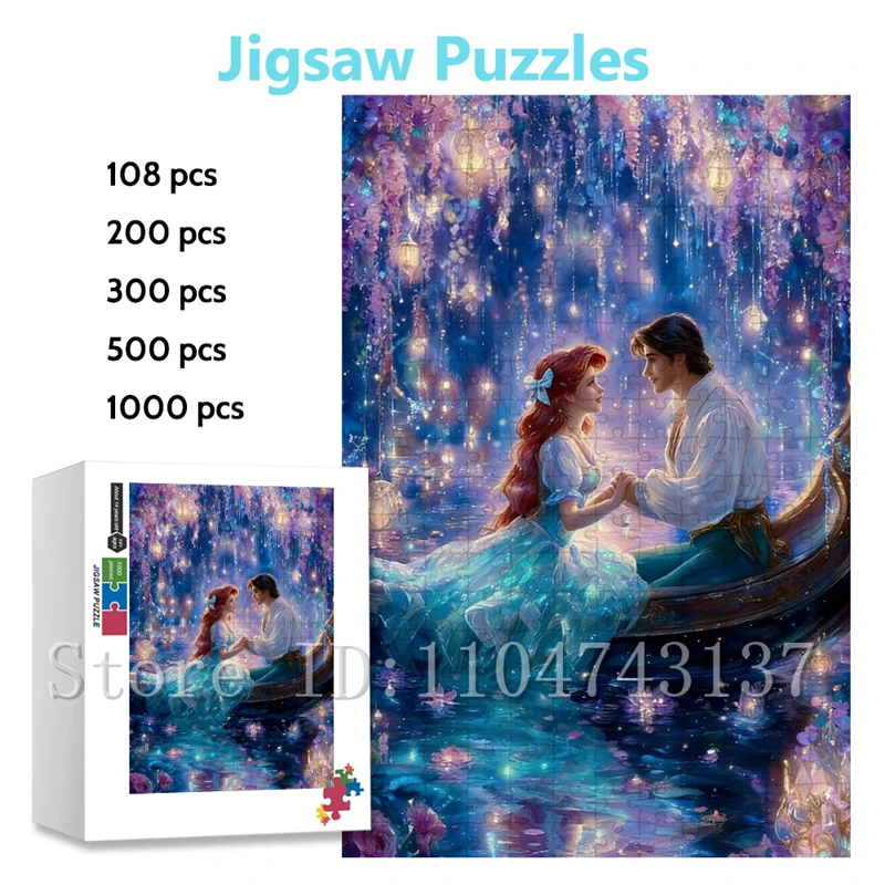 Пазл Disney «Маленькая Русалочка»: Сказочная романтическая сцена с Ариэль и Эриком на лодке, фантастическое искусство для взрослых и детей
Пазл Disney «Маленькая Русалочка»: Сказочная романтическая сцена с Ариэль и Эриком на лодке, фантастическое искусство для взрослых и детей
