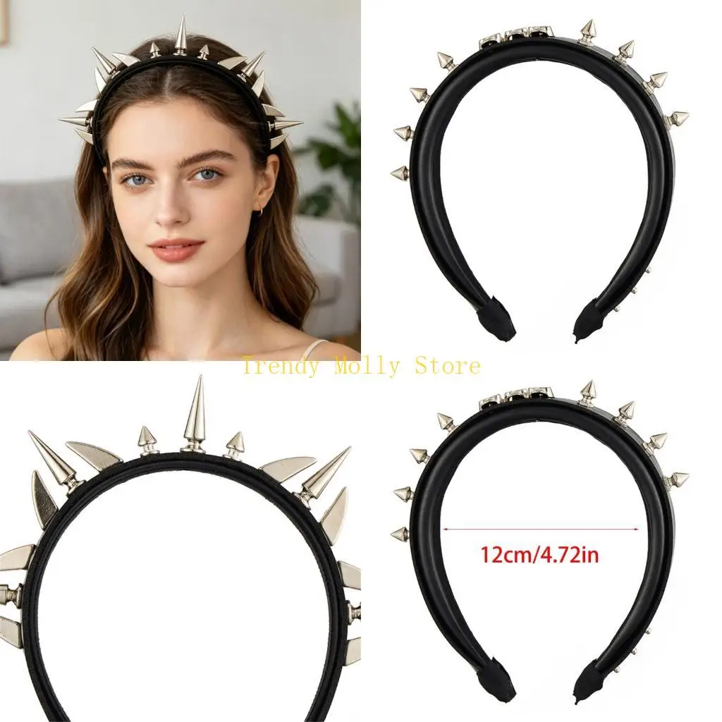 N5KB Dark Punk Studded Headband Elastic Hair Accessory Trendy Student Hair Hoop For Concerts And Outfits
N5KB Dark Punk Studded Headband Elastic Hair Accessory Trendy Student Hair Hoop For Concerts And Outfits