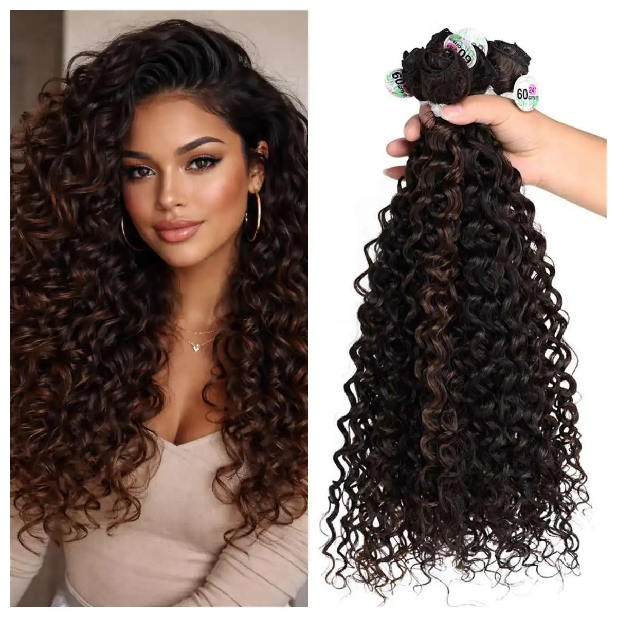 Synthetic Curly Bundles Hair Extension 3Pcs/Set 100g 24/26/28 Inch Loose Deep Wave Bundles For Women Heat Resistant Wave
Synthetic Curly Bundles Hair Extension 3Pcs/Set 100g 24/26/28 Inch Loose Deep Wave Bundles For Women Heat Resistant Wave