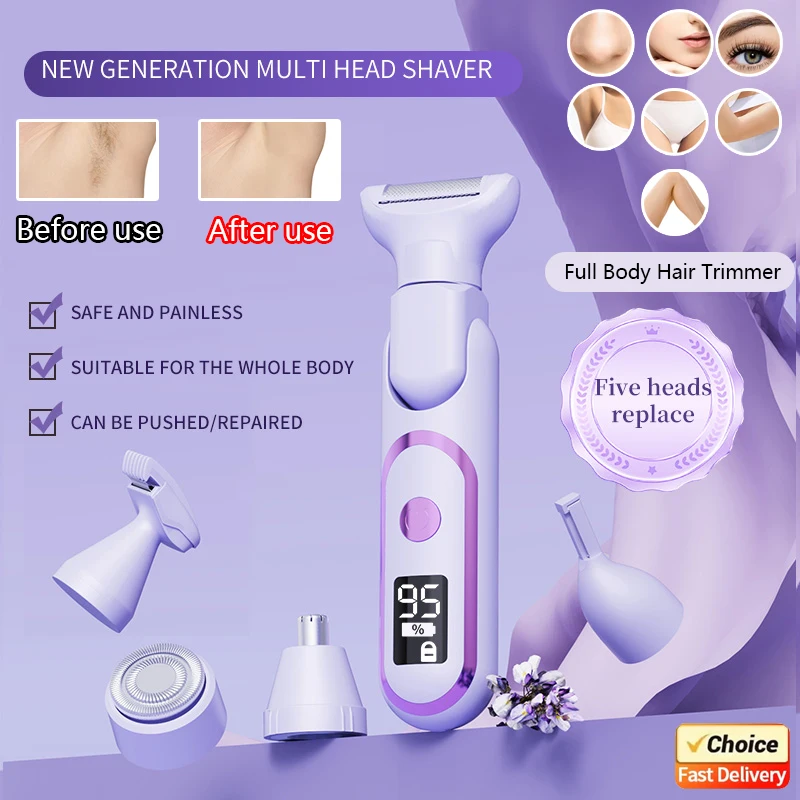 5 в 1, электробритва для женщин, беспроводной триммер для волос, тела, лица, носа, бровей, бикини, ног, портативный инструмент для удаления волос
5 в 1, электробритва для женщин, беспроводной триммер для волос, тела, лица, носа, бровей, бикини, ног, портативный инструмент для удаления волос