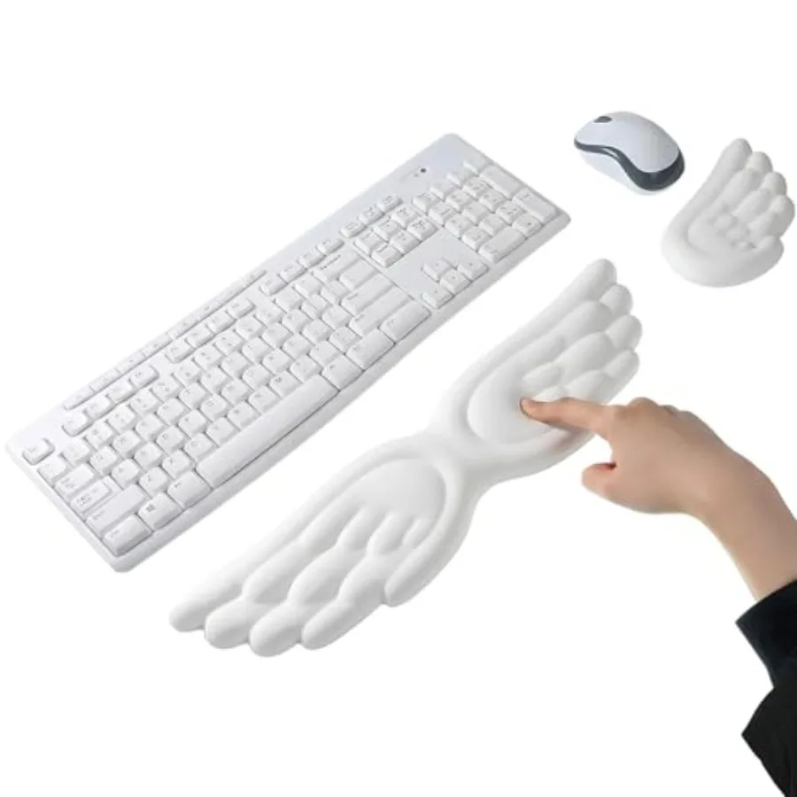 Angel Wing Wrist Rest Set of 2, Cloud Keyboard Mouse Wrist Support Ergonomic Memory Foam Cushion Hand Support Computer Palm Res
Angel Wing Wrist Rest Set of 2, Cloud Keyboard Mouse Wrist Support Ergonomic Memory Foam Cushion Hand Support Computer Palm Res