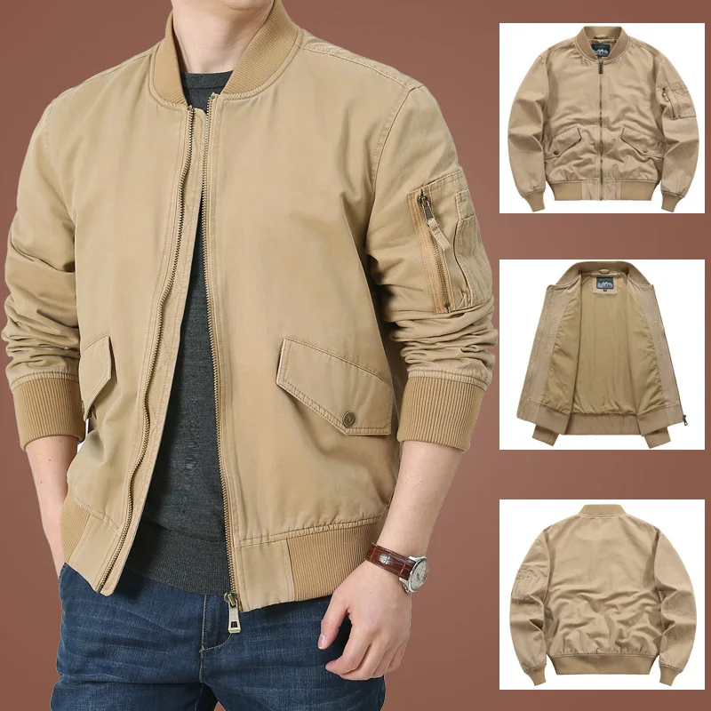 Lightweight Bomber Jackets New Mens Waterproof Casual Jacket Men's Pure Cotton Thin Pilot Baseball Jacket Outdoor Windbreaker
Lightweight Bomber Jackets New Mens Waterproof Casual Jacket Men's Pure Cotton Thin Pilot Baseball Jacket Outdoor Windbreaker