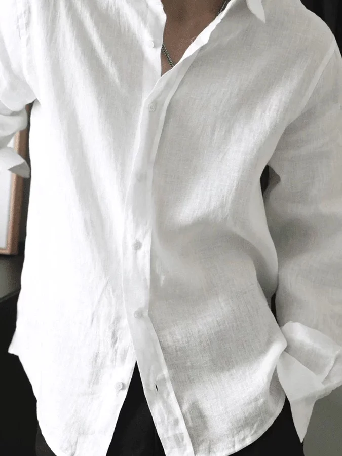 Men's White Cotton Linen Shirt Thin Long Sleeve American Retro Style Sun Protection Breathable Silk Linen Workwear Shirt
Men's White Cotton Linen Shirt Thin Long Sleeve American Retro Style Sun Protection Breathable Silk Linen Workwear Shirt