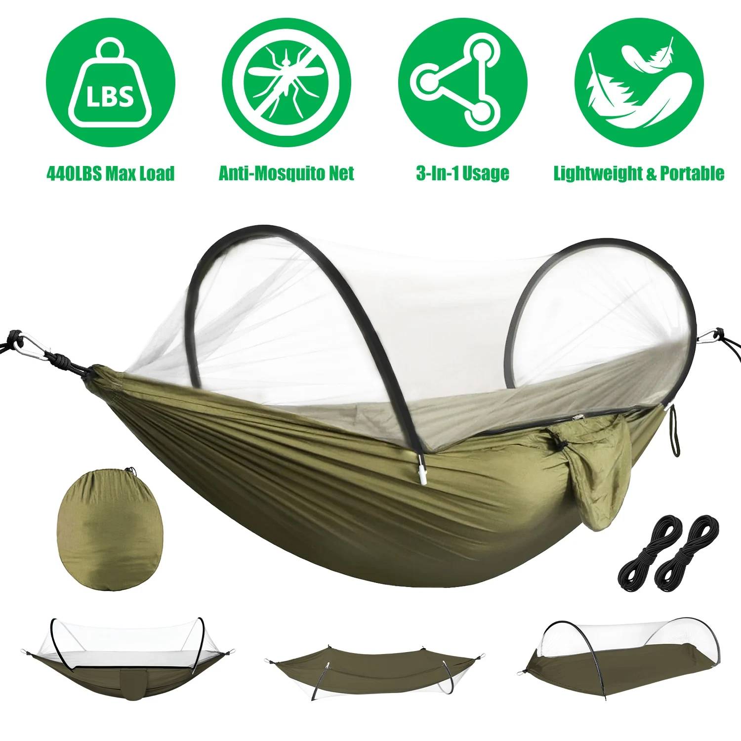 Outdoor Camping Hammock with Mosquito Net Automatic Quick Opening Hanging Hammocks Fabric Hanging Sleeping Swing Bed
Outdoor Camping Hammock with Mosquito Net Automatic Quick Opening Hanging Hammocks Fabric Hanging Sleeping Swing Bed