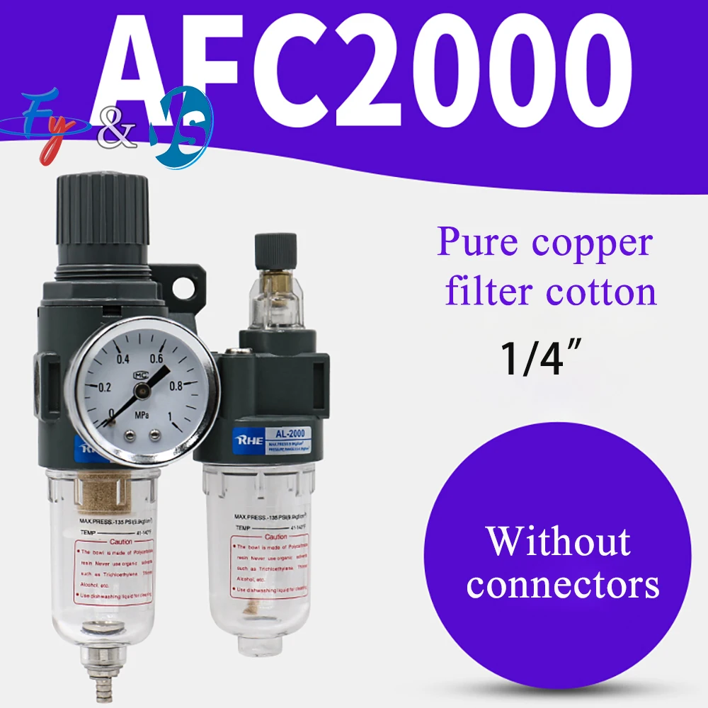 Pneumatic Air Processor Kit - AFC2000 + AL2000 G1/4 Filter/Regulator with Flow Control & Speed Adjustment
Pneumatic Air Processor Kit - AFC2000 + AL2000 G1/4 Filter/Regulator with Flow Control & Speed Adjustment