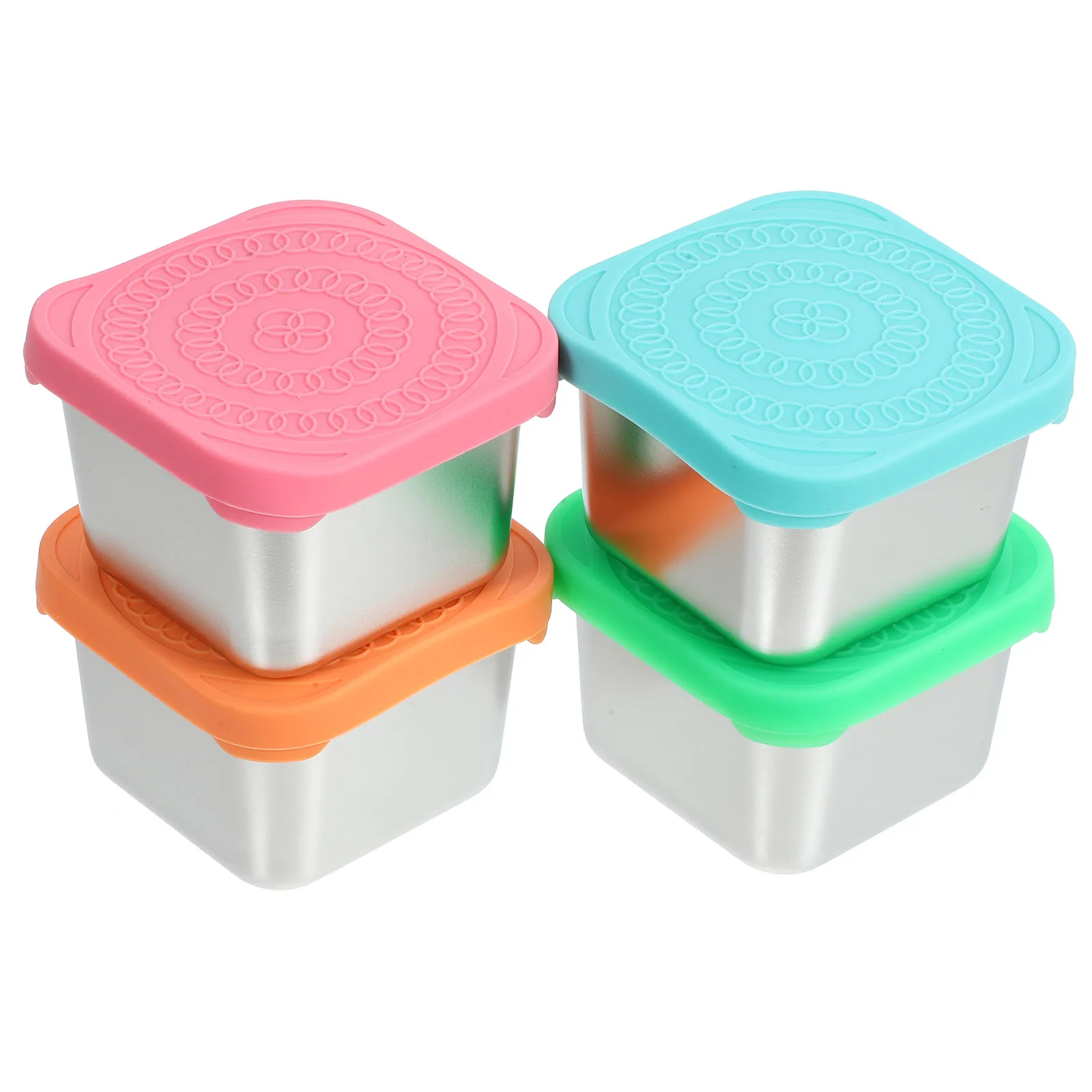 4pcs Stainless Steel Condiment Containers Leakproof Sauce Boxes Food Storage Set Green Mint Freezer for Family 
4pcs Stainless Steel Condiment Containers Leakproof Sauce Boxes Food Storage Set Green Mint Freezer for Family