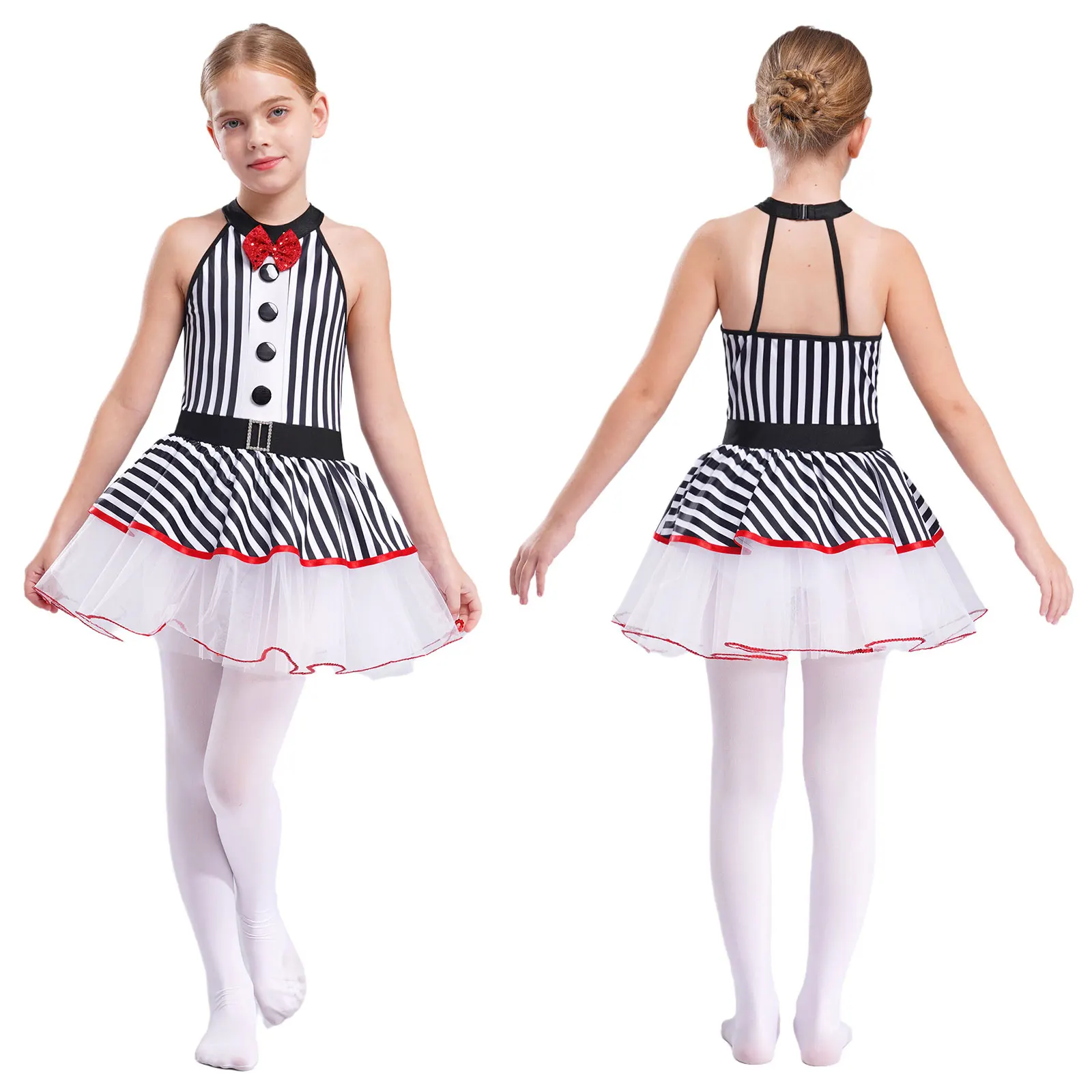 Kids Girls Sleeveless Striped Puffy Dress Ballet Dancewear Gymnastics Leotard Halloween Christmas Cosplay Costume Party Dresses
Kids Girls Sleeveless Striped Puffy Dress Ballet Dancewear Gymnastics Leotard Halloween Christmas Cosplay Costume Party Dresses