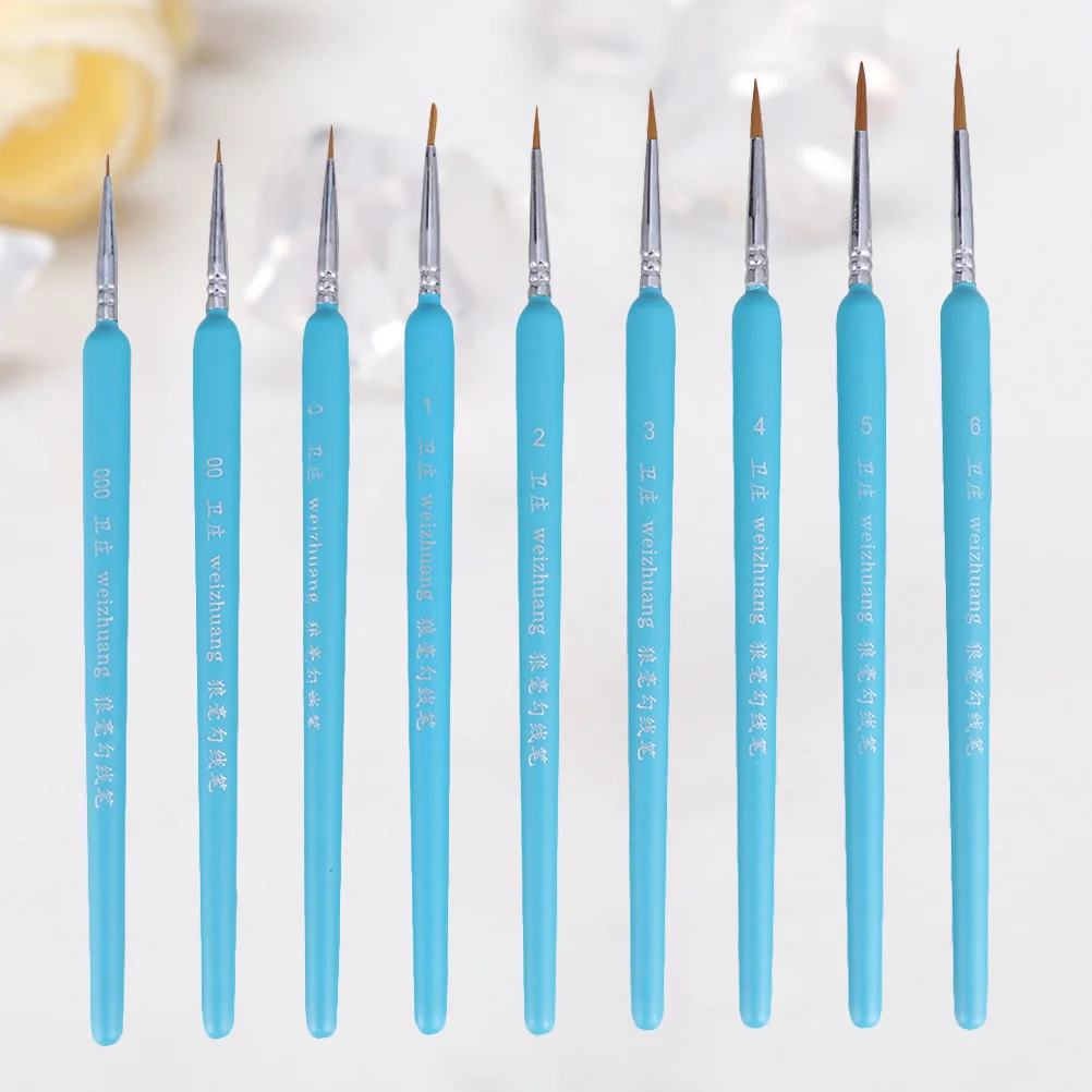 9pcs Detail Paint Brush Set Fine Tip For Acrylic Watercolor Oil Painting Artists Miniature Drawing Tools Sky-Blue
9pcs Detail Paint Brush Set Fine Tip For Acrylic Watercolor Oil Painting Artists Miniature Drawing Tools Sky-Blue