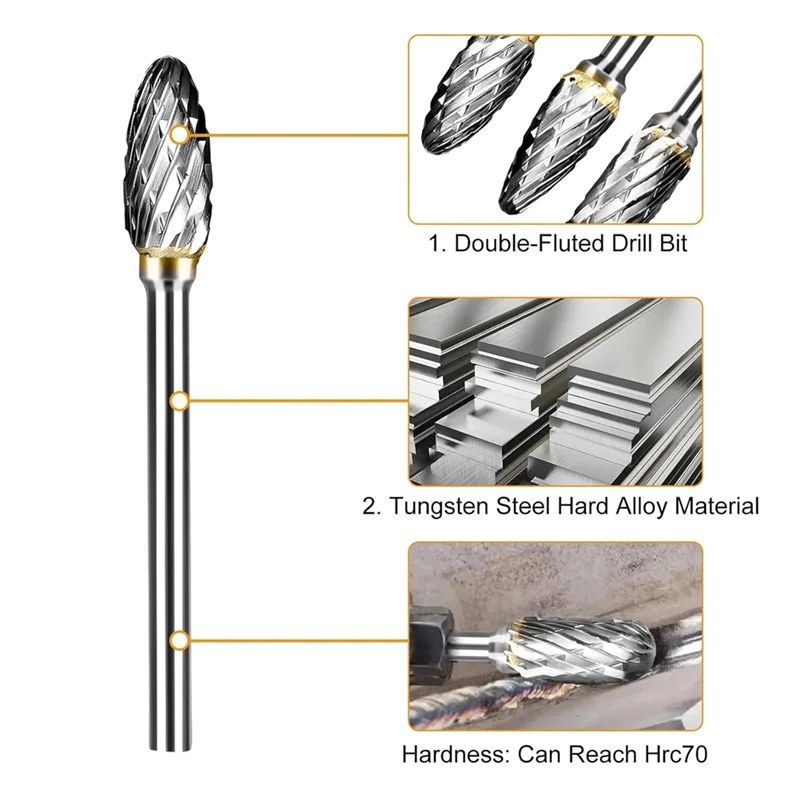 F-T 20Pcs 1/8In Shank Carbide Burr Set, Carbide Die Grinder Bits For Grinding Bits Wood Carving Cutting Drilling
F-T 20Pcs 1/8In Shank Carbide Burr Set, Carbide Die Grinder Bits For Grinding Bits Wood Carving Cutting Drilling