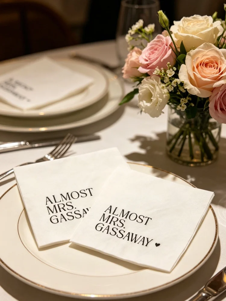 Personalized Gold Foil Almost Mrs Cocktail Paper Napkins Disposable Beverage Luncheon Napkins For Bridal Shower Engagement
Personalized Gold Foil Almost Mrs Cocktail Paper Napkins Disposable Beverage Luncheon Napkins For Bridal Shower Engagement