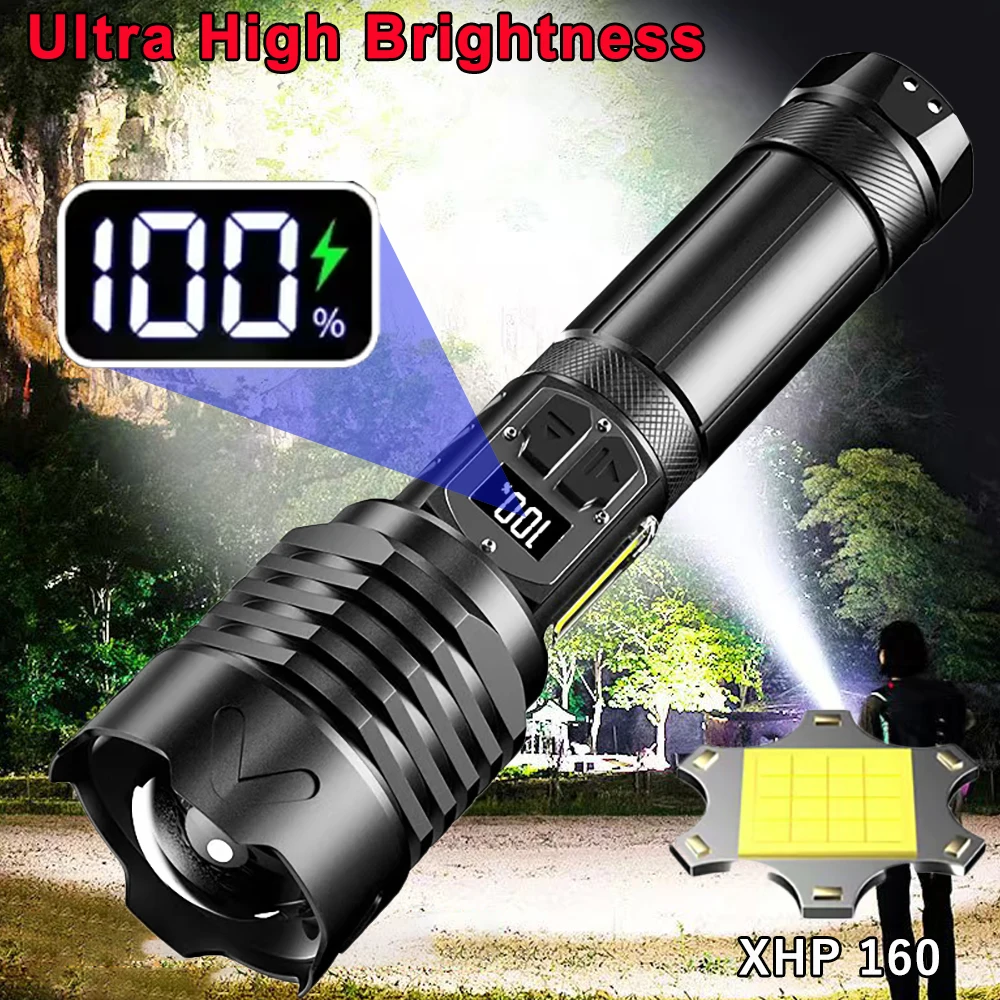 Powerful XHP160 LED Flashlight Waterproof Dual Switch Red Side Light Torch With 9 Modes Camping Fishing USB Rechargeable Lantern
Powerful XHP160 LED Flashlight Waterproof Dual Switch Red Side Light Torch With 9 Modes Camping Fishing USB Rechargeable Lantern