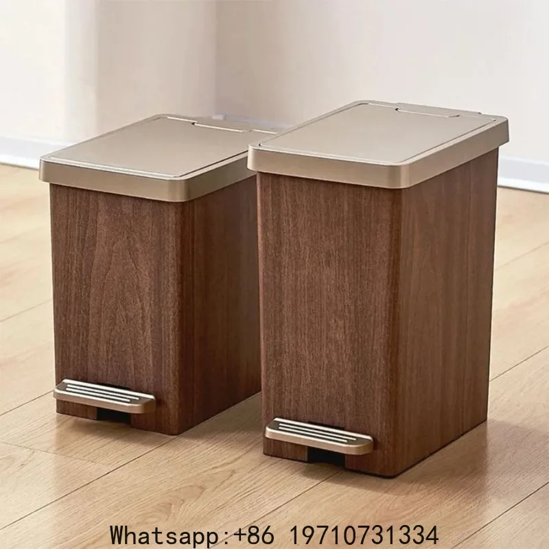 Wood Grain Garbage Bin High-end Household Garbage Storage Sealed with Lid Double Opening Design Kitchen and Bathroom Garbage Bin
Wood Grain Garbage Bin High-end Household Garbage Storage Sealed with Lid Double Opening Design Kitchen and Bathroom Garbage Bin