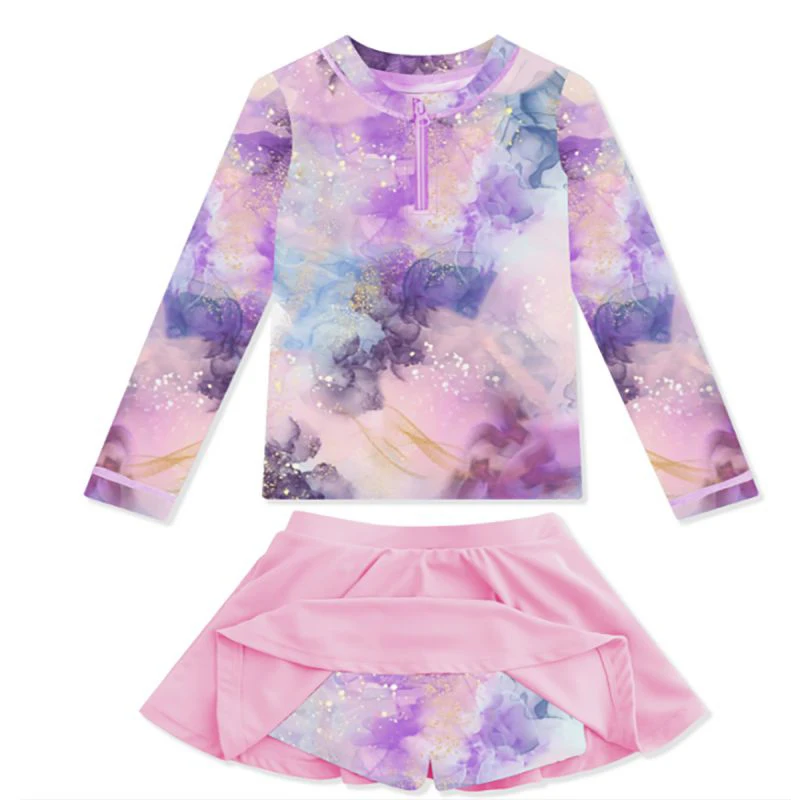 3-12Y Girls Swimwear Trendy Printed Long Sleeve Two-Piece Swimsuits Child Casual Sun-Proof Bathing Suit Kids Surf Beach Wear
3-12Y Girls Swimwear Trendy Printed Long Sleeve Two-Piece Swimsuits Child Casual Sun-Proof Bathing Suit Kids Surf Beach Wear