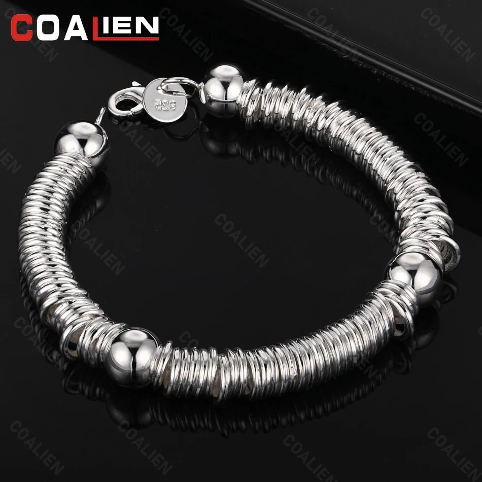 COALIEN 925 Sterling Silver Ring Multi-Circle Round Bead Hollow Ball Bracelet Woman Charm Holiday Gift Party Wedding Jewelry
COALIEN 925 Sterling Silver Ring Multi-Circle Round Bead Hollow Ball Bracelet Woman Charm Holiday Gift Party Wedding Jewelry