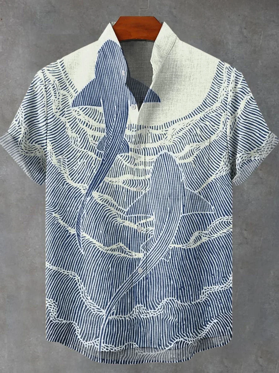 New men's summer 2025 retro fish pattern art shirt, casual linen short-sleeved, comfortable shirt for fishing enthusiasts
New men's summer 2025 retro fish pattern art shirt, casual linen short-sleeved, comfortable shirt for fishing enthusiasts