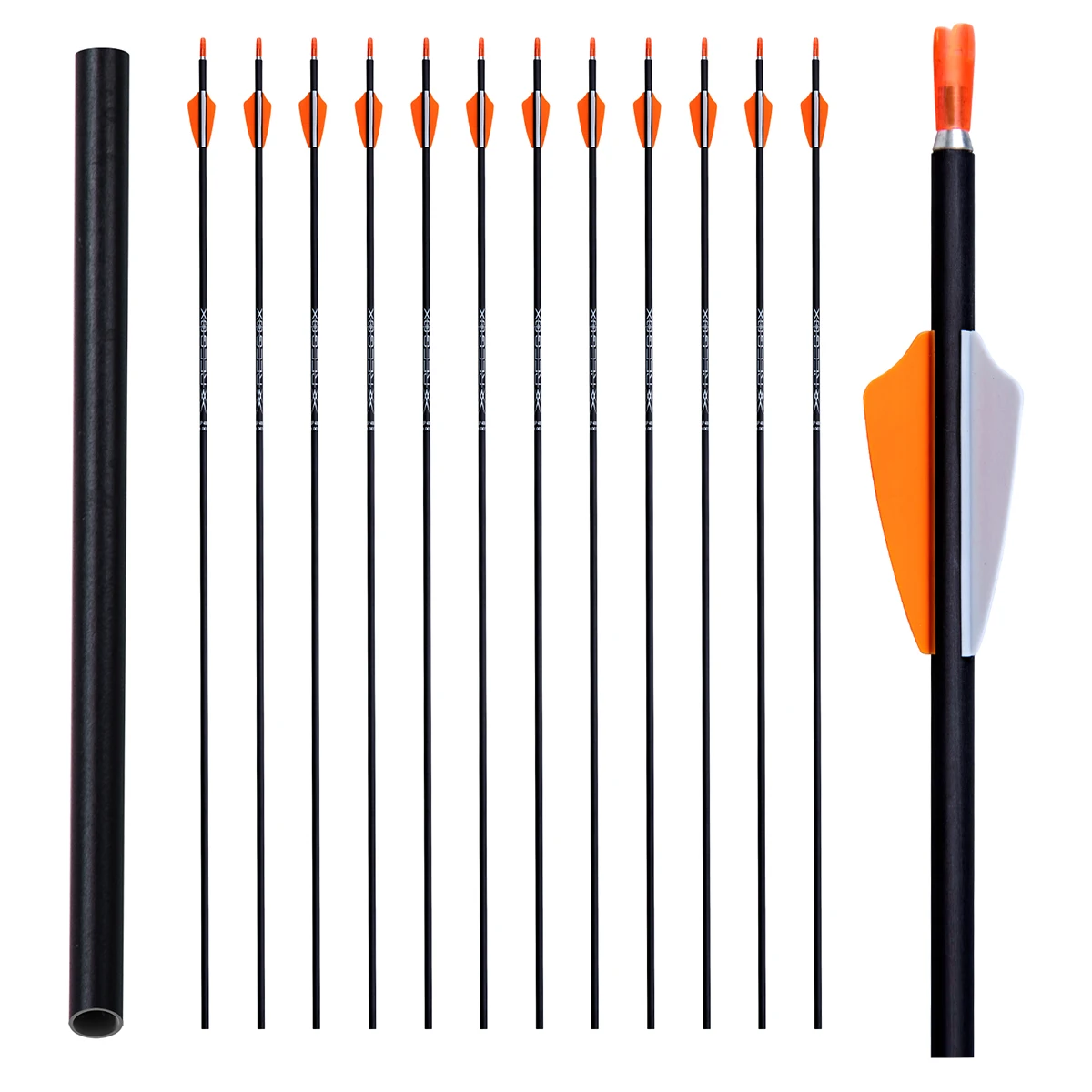 12pcs 31" Carbon Arrows for Compound Bow & Recurve Bow, Spine 1000-1500 Hunting Arrows Outdoor Target Practice
12pcs 31" Carbon Arrows for Compound Bow & Recurve Bow, Spine 1000-1500 Hunting Arrows Outdoor Target Practice