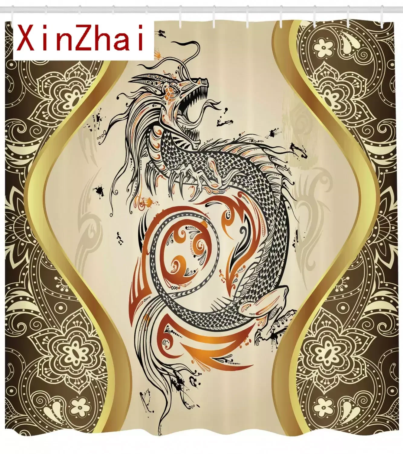 Дракон душевая занавеска змея мифологический принт для ванной
Дракон душевая занавеска змея мифологический принт для ванной