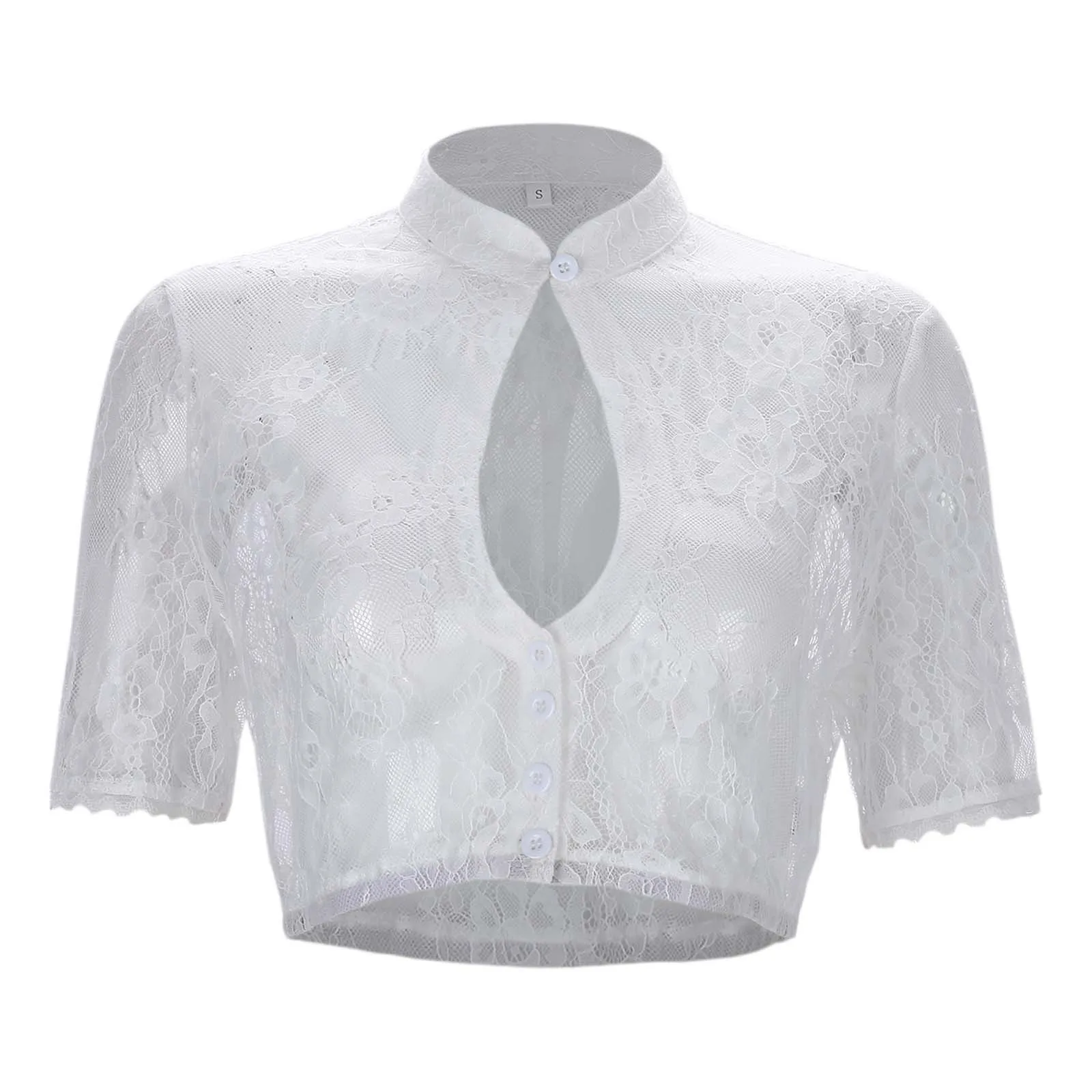 Women's Bavarian Oktoberfes Lace Top Blouse Sexy Hollow Out Button Women Dirndl Blouse Vintage Solid Color Wrap Blouse Female
Women's Bavarian Oktoberfes Lace Top Blouse Sexy Hollow Out Button Women Dirndl Blouse Vintage Solid Color Wrap Blouse Female