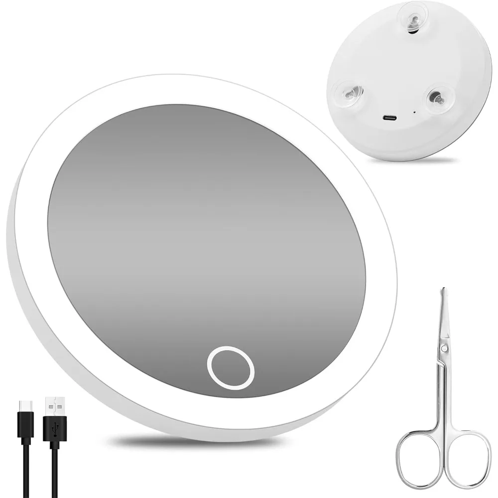 Makeup Mirror, 4 inch 30x Magnifying Mirror with Light, with 3 Suction Cups, Travel Compact, with Scissors Sets, Makeup Mirror
Makeup Mirror, 4 inch 30x Magnifying Mirror with Light, with 3 Suction Cups, Travel Compact, with Scissors Sets, Makeup Mirror