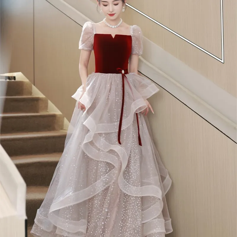 Toast Dress Wedding Daily Style Back Engagement Temperament Entry Evening for Women
Toast Dress Wedding Daily Style Back Engagement Temperament Entry Evening for Women