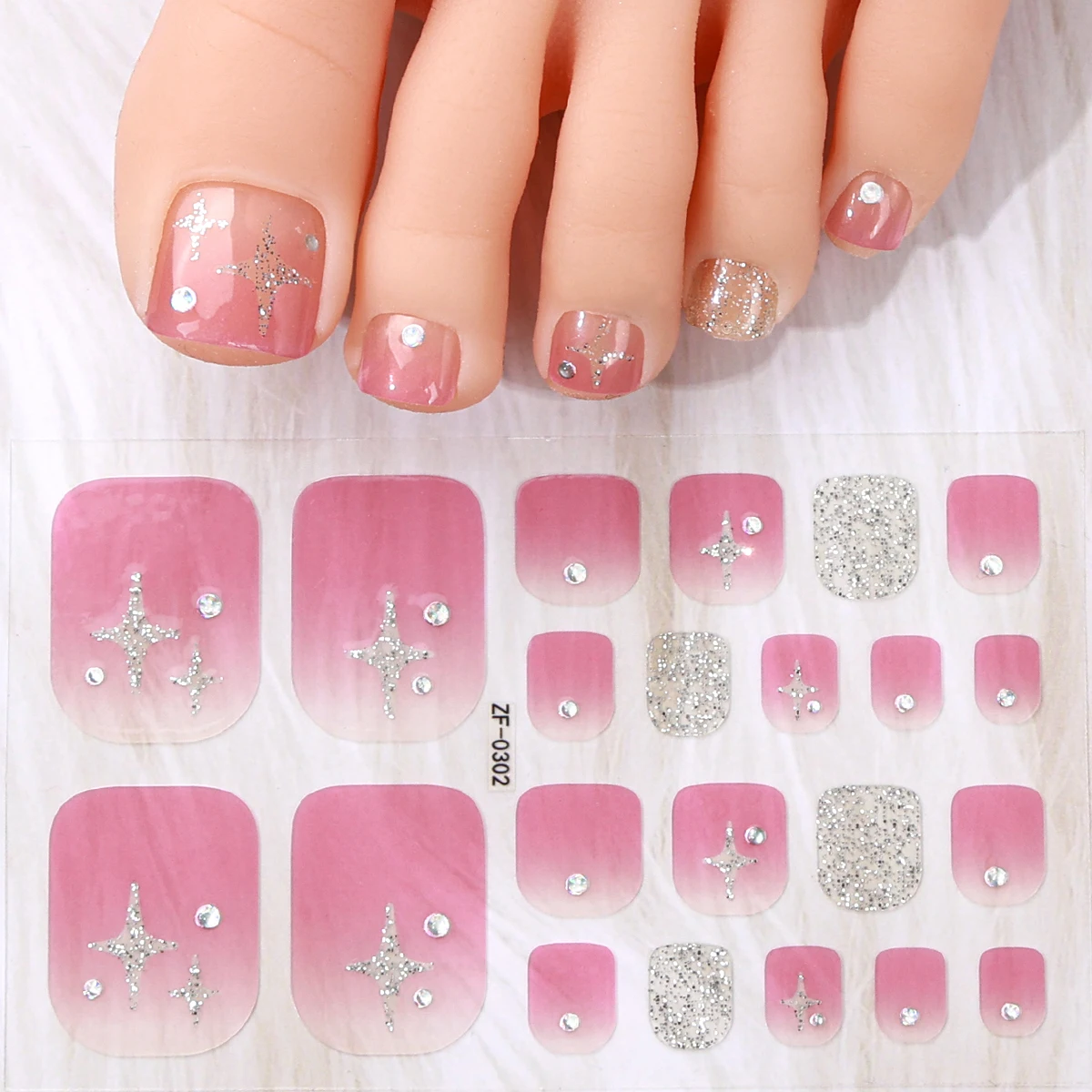 22Tips 3D Glitter Toenail Sticker Full Cover Waterproof Y2K Star Rhinestone Sticker Foot Toenail Stickers Manicure Decals
22Tips 3D Glitter Toenail Sticker Full Cover Waterproof Y2K Star Rhinestone Sticker Foot Toenail Stickers Manicure Decals