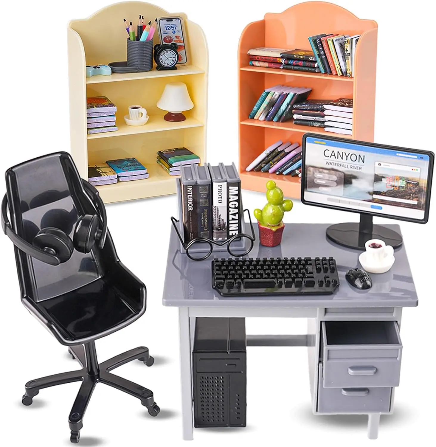 1:12 Scale Mini Office Desk Set - 77Pc Dollhouse Accessories
1:12 Scale Mini Office Desk Set - 77Pc Dollhouse Accessories