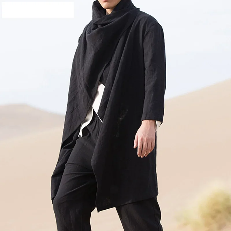 Men's Cotton and Linen Trench Cape Long Irregular Cape Autumn and Winter New Long Sleeved Coat Men
Men's Cotton and Linen Trench Cape Long Irregular Cape Autumn and Winter New Long Sleeved Coat Men
