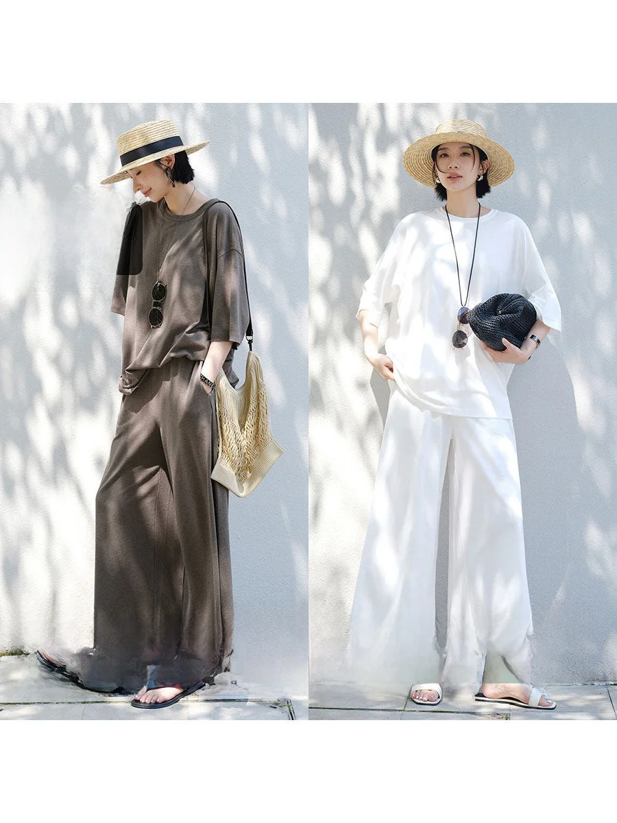 Amyy Studios Linen Blend Casual Loose ort Sve Wide Leg Pants Set Breathable Comfortable Autumn Faion Women's Ensemble
Amyy Studios Linen Blend Casual Loose ort Sve Wide Leg Pants Set Breathable Comfortable Autumn Faion Women's Ensemble