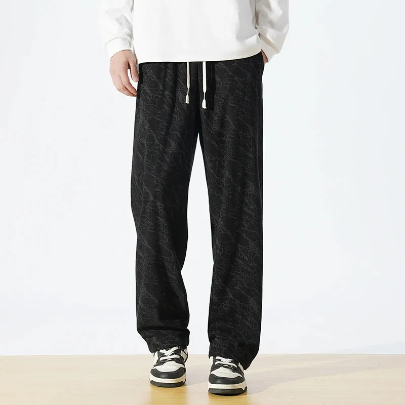 Black tie dyed casual pants for men American retro corduroy pants loose and laid-back style straight leg trousers
Black tie dyed casual pants for men American retro corduroy pants loose and laid-back style straight leg trousers