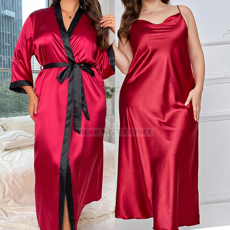 Plus Size 3XL 4XL 5XL Burgundy Wedding Robe Satin Long Kimono Bathrobe Gown Spring Summer Loose Half Sleeve Sleepwear Home Wear
Plus Size 3XL 4XL 5XL Burgundy Wedding Robe Satin Long Kimono Bathrobe Gown Spring Summer Loose Half Sleeve Sleepwear Home Wear