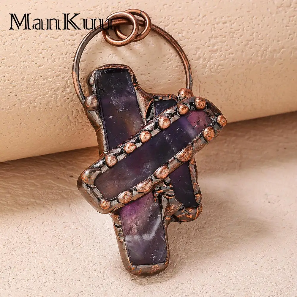 mankuu vintage bronze plated natural amethyst kyanite crystal gemstone rectangle cross pendant for necklace women men jewelry
mankuu vintage bronze plated natural amethyst kyanite crystal gemstone rectangle cross pendant for necklace women men jewelry
