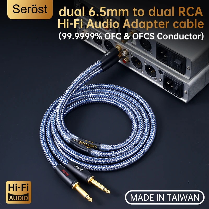 Serost HiFi Silver-plated OFC Oxygen-Free Copper Audio Cable 6.5mm trs to rca Jack for Speaker Amplifier Mixer Electronic Guitar
Serost HiFi Silver-plated OFC Oxygen-Free Copper Audio Cable 6.5mm trs to rca Jack for Speaker Amplifier Mixer Electronic Guitar