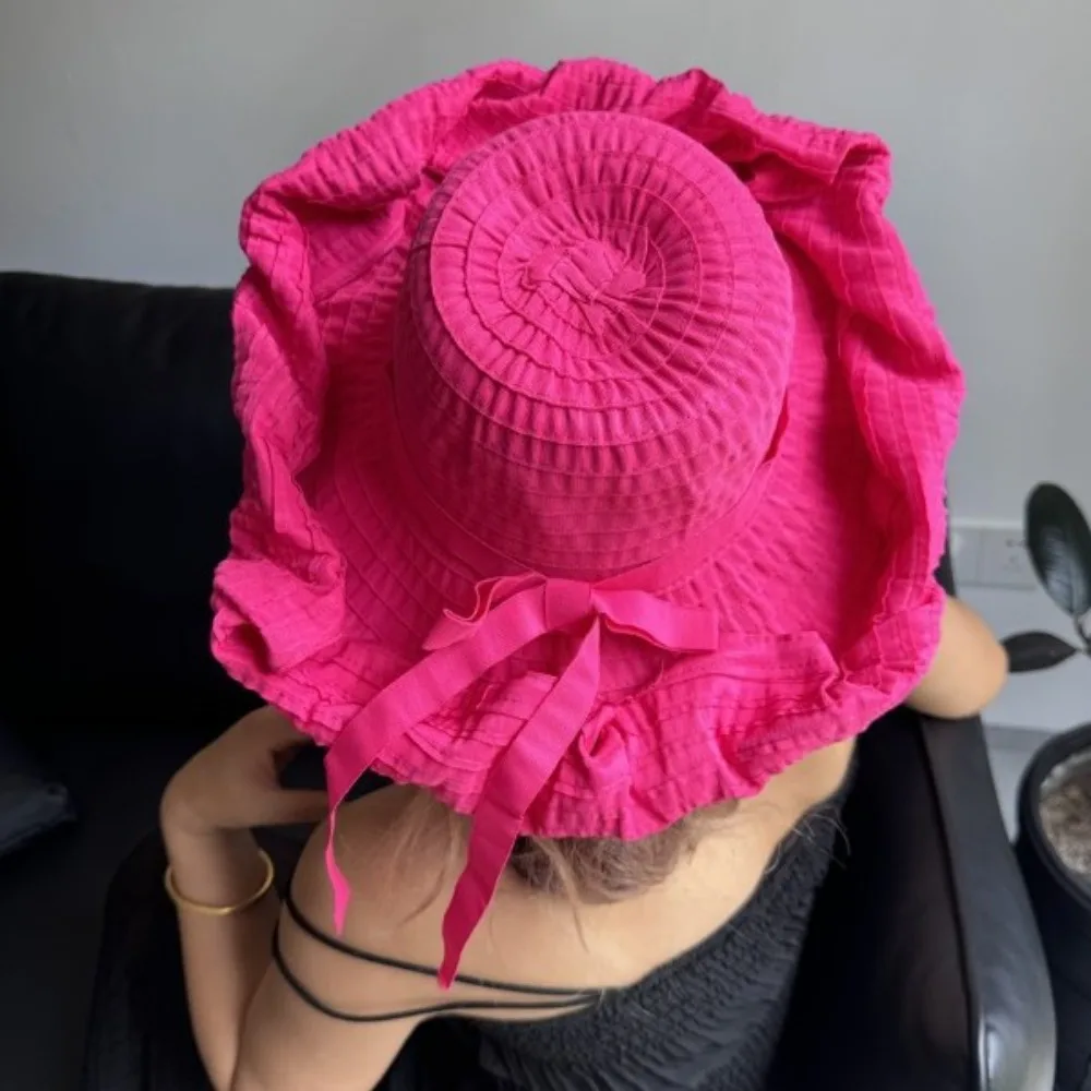 Packable Bowknot DIY Moldable Wide Brim Hat Sunscreen UV Anti Plastic Bucket Hat Foldable Breathable Women Sun Hat Summer
Packable Bowknot DIY Moldable Wide Brim Hat Sunscreen UV Anti Plastic Bucket Hat Foldable Breathable Women Sun Hat Summer