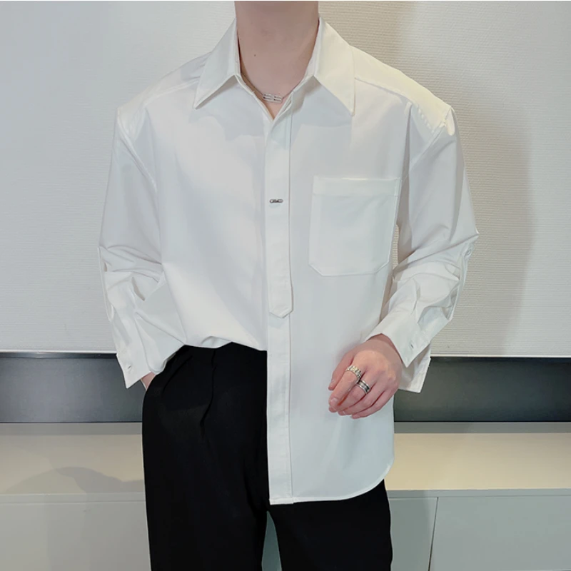 Fashion Minimalist Solid Color Shirt Men Long Sleeve Loose Casual Shirts Handsome Social Streetwear Shirts Men Clothing 2024
Fashion Minimalist Solid Color Shirt Men Long Sleeve Loose Casual Shirts Handsome Social Streetwear Shirts Men Clothing 2024