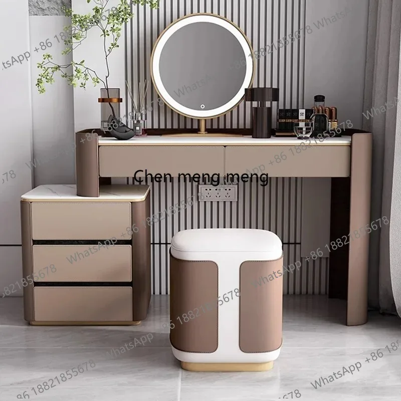 Итальянский минималистичный туалетный столик из кожи и сланцевого дерева, домашний стол для хранения вещей
Итальянский минималистичный туалетный столик из кожи и сланцевого дерева, домашний стол для хранения вещей