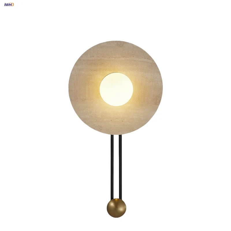 IWHD Round Yellow Travertine LED Wall Lamp Staircase Corridor Bedroom Nordic Modern Iron White Glass Ball Bathroom Mirror Light
IWHD Round Yellow Travertine LED Wall Lamp Staircase Corridor Bedroom Nordic Modern Iron White Glass Ball Bathroom Mirror Light