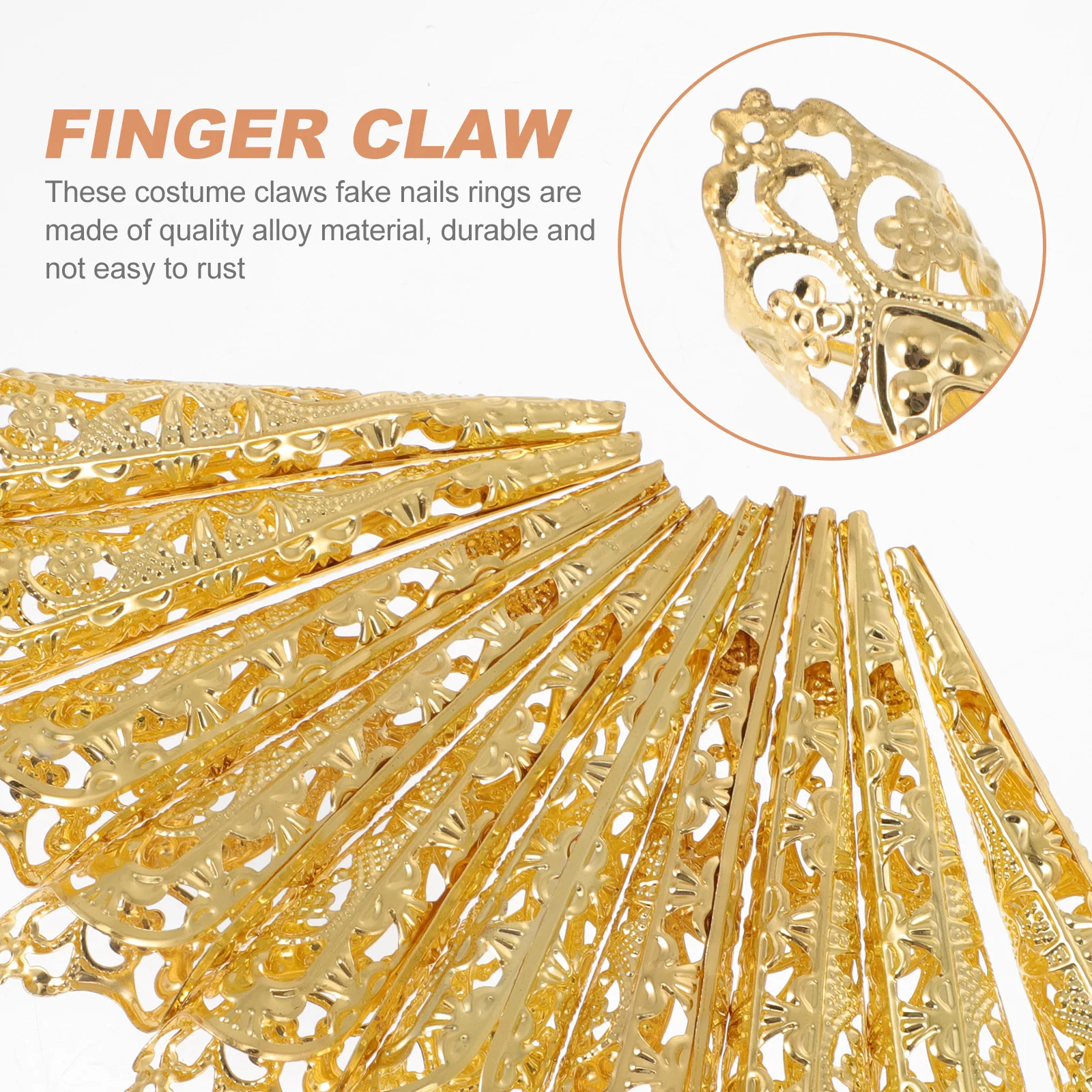 10pcs Alloy Hollow Out Fingertip Claw Rings Fake Nail Covers For Cosplay Halloween Belly Dance Role Play Protective Fingernail
10pcs Alloy Hollow Out Fingertip Claw Rings Fake Nail Covers For Cosplay Halloween Belly Dance Role Play Protective Fingernail