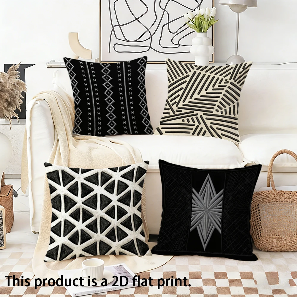 1/4pcs Black and White Patterned Pillow Covers Sofa bed cushion cover home bedroom decoration, 2D flat printing
1/4pcs Black and White Patterned Pillow Covers Sofa bed cushion cover home bedroom decoration, 2D flat printing