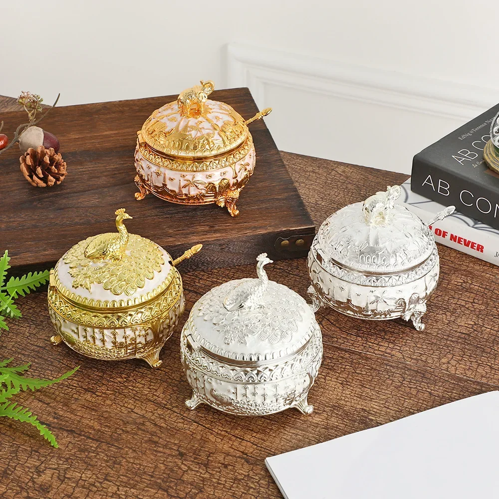 zinc alloy seasoning jar three-dimensional peacock elephant kitchen home decoration light luxury retro storage box ornament
zinc alloy seasoning jar three-dimensional peacock elephant kitchen home decoration light luxury retro storage box ornament