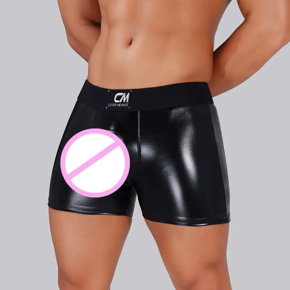 Men Silicone Cockring Boxers Faux Leather Underwear Wide Waistband Shiny Boxershorts Sexy Man Front Hole Pouch Underpants
Men Silicone Cockring Boxers Faux Leather Underwear Wide Waistband Shiny Boxershorts Sexy Man Front Hole Pouch Underpants