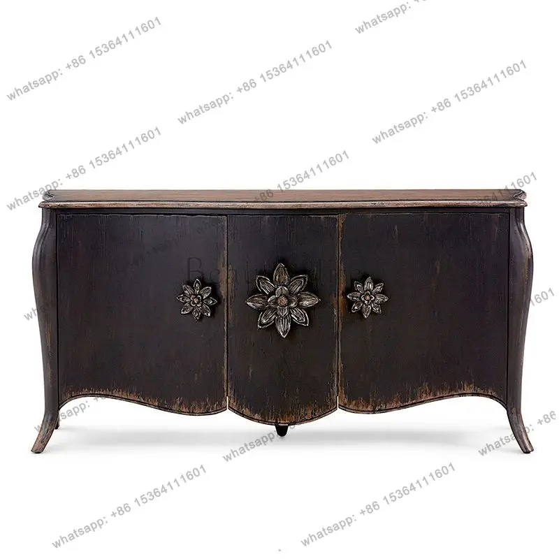 zj.Retro old solid wood dining side cabinet classical black decoration entrance foyer entrance storage fashion
zj.Retro old solid wood dining side cabinet classical black decoration entrance foyer entrance storage fashion